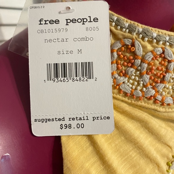 Free People GOA Embroidered Halter Tank NWT $98 - Picture 4 of 6